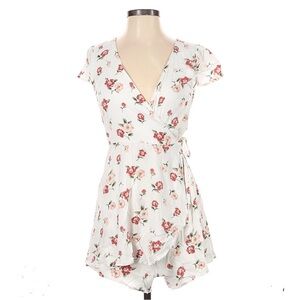 Hollister white pink floral romper (Size S)